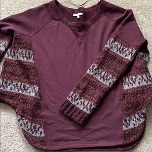Mystree boutique sweater, maroon and grey S/M